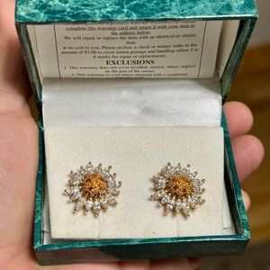 Suzanne Somers Gold and Silver Sunburst Earrings